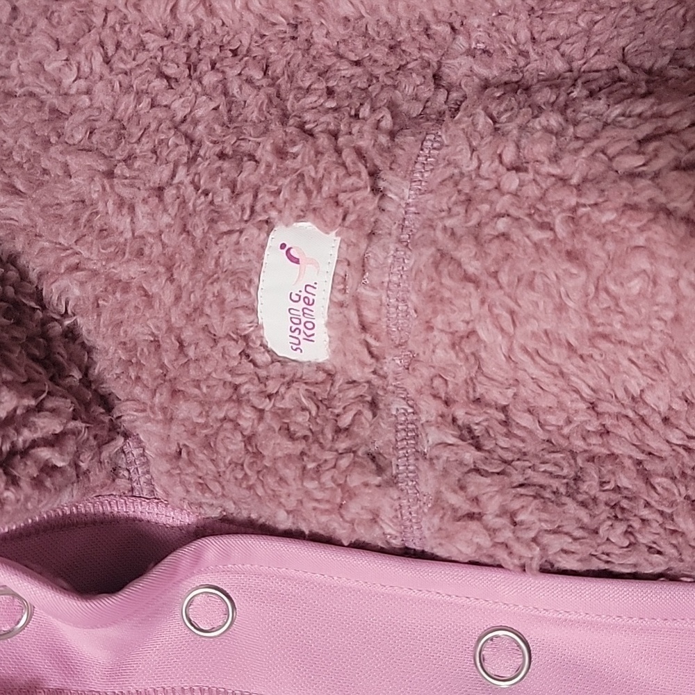 Earth YOGA Sherpa pullover for Susan Komen, mauve heather, NWT, XXL, super soft! - Picture 2 of 8